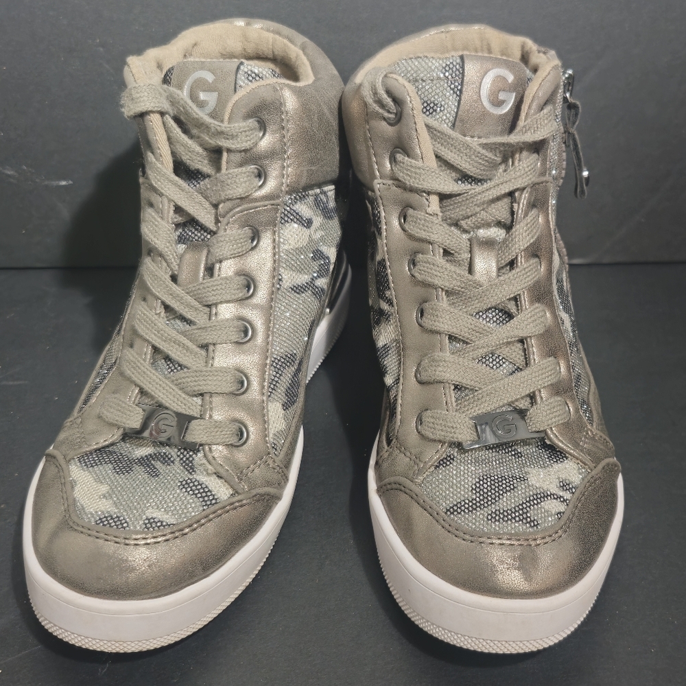 GBG Los Angeles Nelly Faux Leather Camouflage High-top Sneakers Size 7 image 5